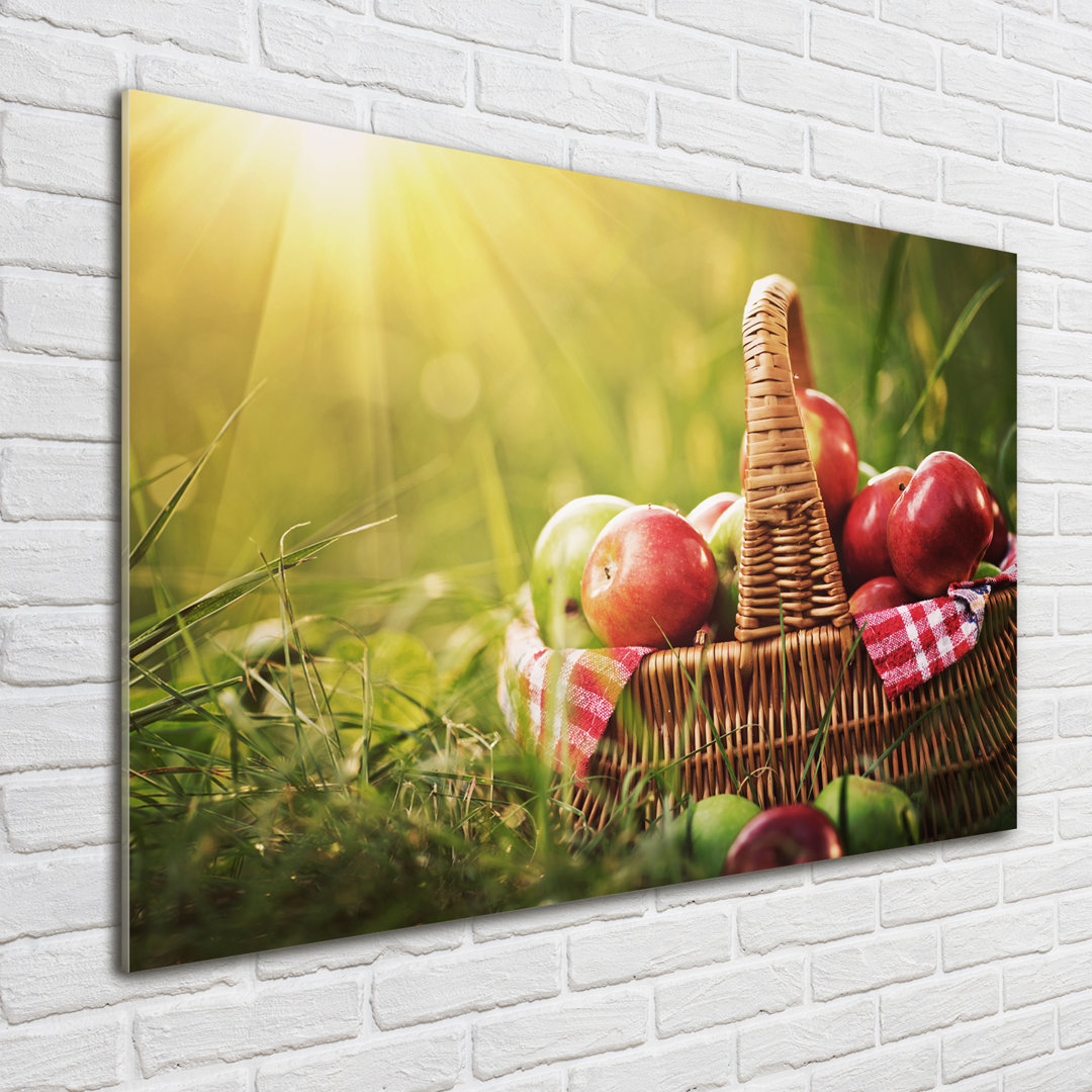 Glasbild Apples In A Basket