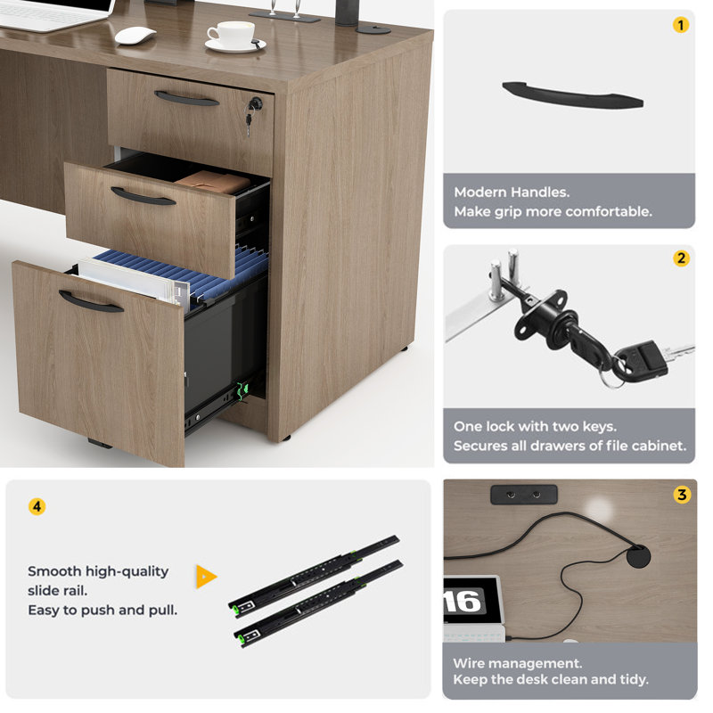 L-Shaped Executive Desk, Lime