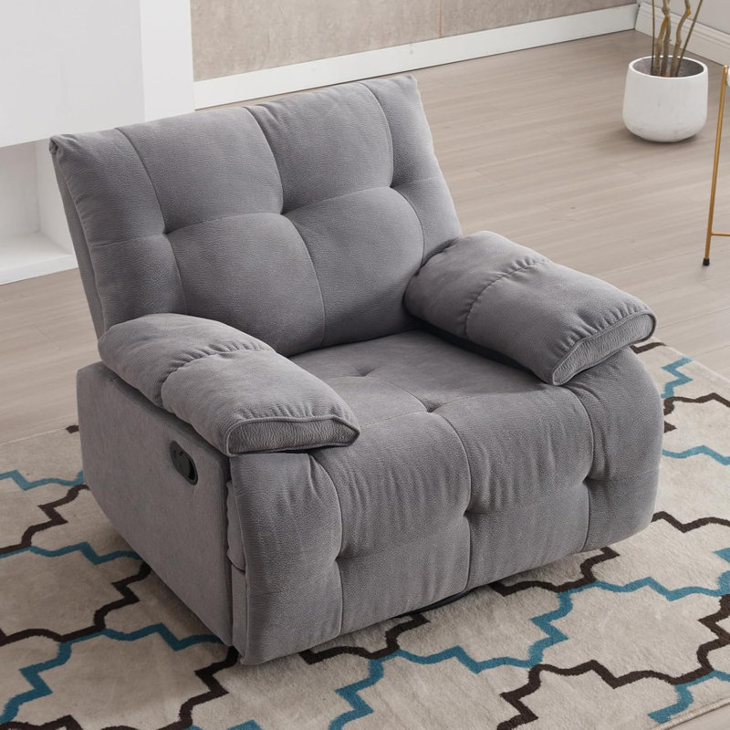 Fauteuil inclinable pivotant surdimensionné de 38 po de largeur, Gris