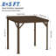 Pavillon de jardin pour terrasse, incliné, avec toit en acier galvanisé incliné-130795656