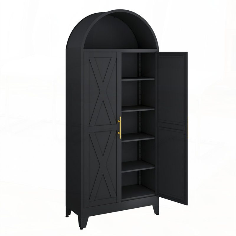 Garde-manger arqué de style campagnard avec construction durable, Noir