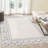 Geometric Bordered Machine Washable Rug with Rubber Backing for Living Room Modern Non-Slip Dining Room Rug Easy-Cleaning Floor Carpet for Bedroom-666955259