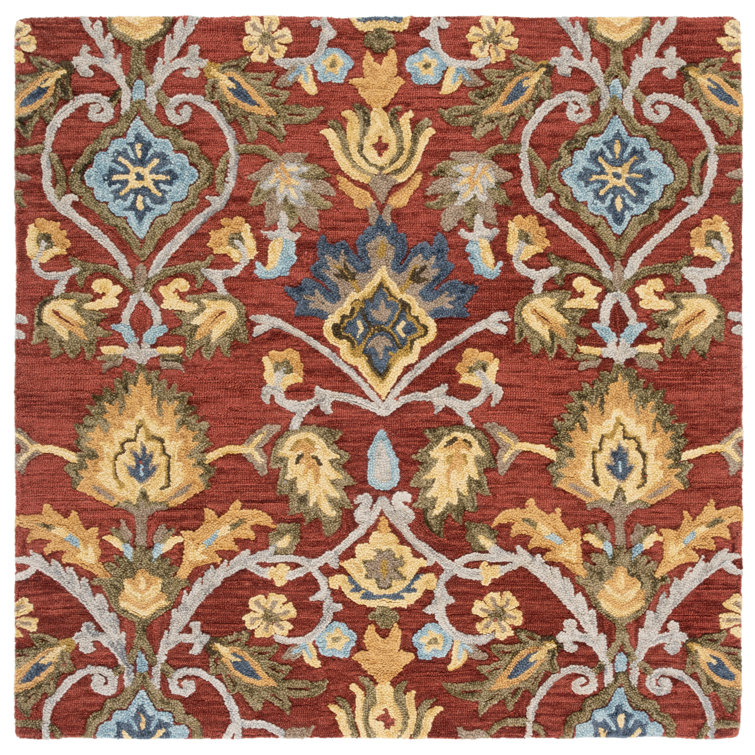 Floral Wool Hand Woven Area Rug