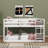 Twin-Size Stacked Floor Bunk Bed Equipped With Ladder-1925855935