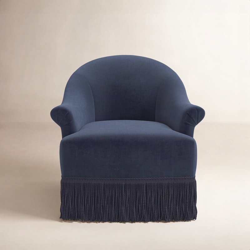 Chaise pivotante en velours Marie, Velours performance océan