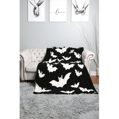 Halloween Pattern Luxury Soft Throw Blanket - BLACK