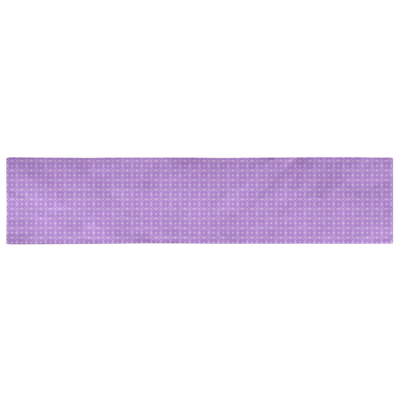 Chemin de table Avicia, 90 po x 16 po, Polyester, Violet / Blanc