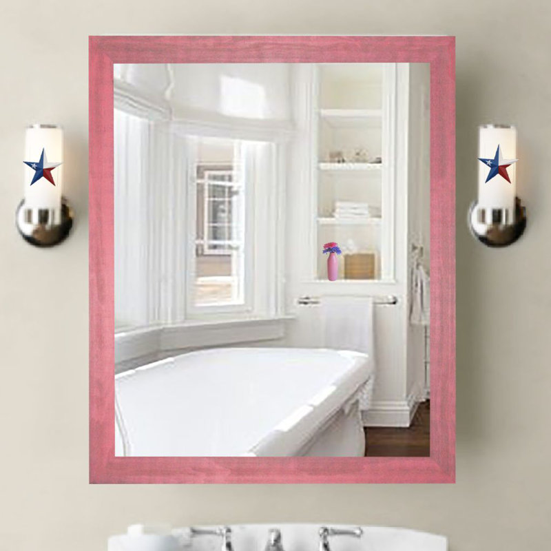 Solid Wood Flat Wall Mirror, 35.5" H x 35.5" W