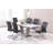 Salome Extendable Glass Top Metal Base Dining Table