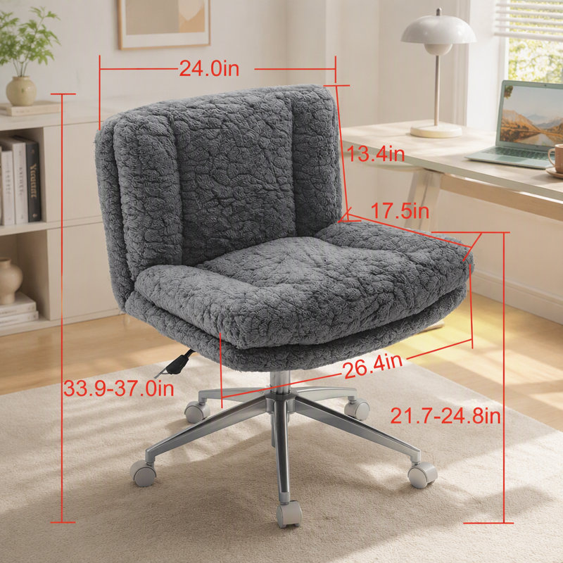 Chaise de bureau pivotante ajustable, Rose