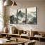 3 panneaux muraux, encre de Chine, cascade de montagne, impression sur toile-1622734029