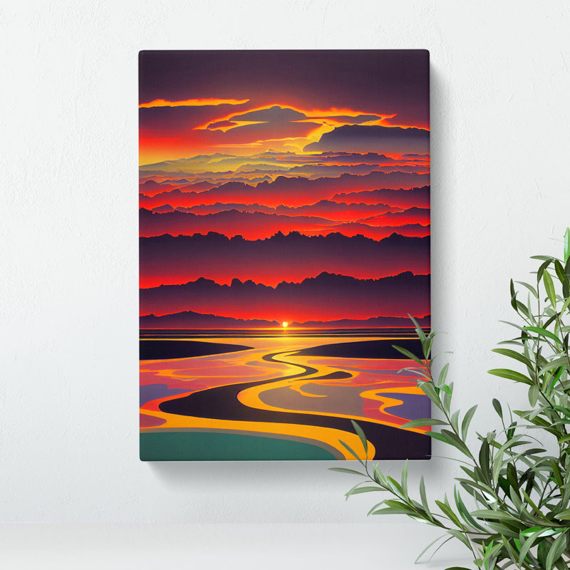 Exquisite Sunset View - Wrapped Canvas Painting, 50cm H x 35cm W x 3cm D