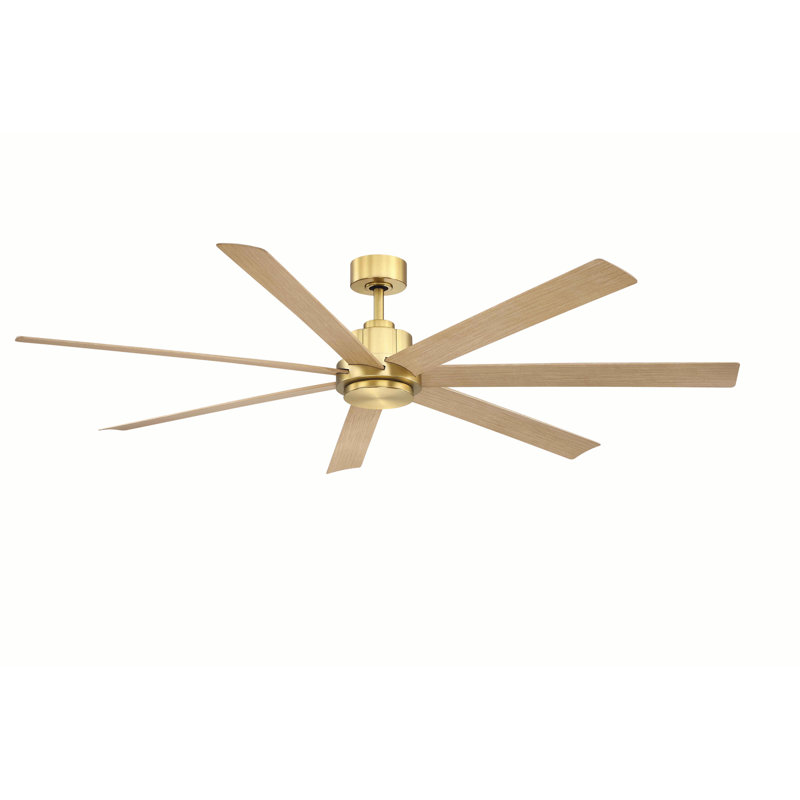 Ventilateur de plafond intelligent d'intérieur / extérieur 72 pouces avec télécommande Pendry, Brushed Satin Brass, Natural
