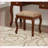 Classic Cherry Vanity Set with Cushioned Stool, Flip-Down Mirror | Bedroom Furniture | Cherry | Rubber Wood-1502819241-1502819240