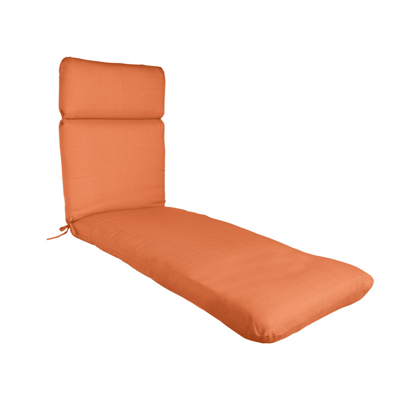 Wendin Outdoor 3'' Chaise Lounge Seat Cushion, Burnt Orange