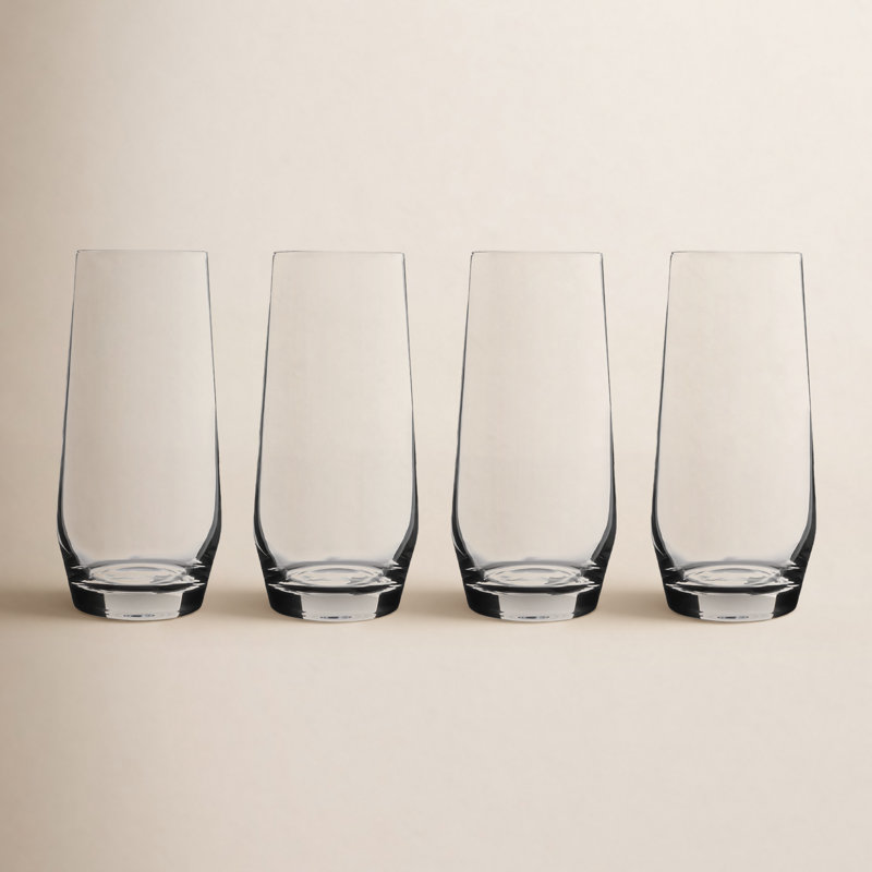 Ensemble de 4 verres à pied sans pied, Transparent, Verre à vin