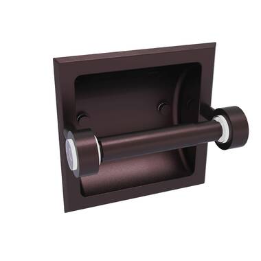 Allied Brass 2024-CD-PEW Continental Collection Recessed Toilet Tissue Holder with Dotted Accents Antique Pewter