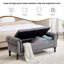 Banc de rangement capitonné capitonné avec accents cloutés et accoudoirs courbés-752466779