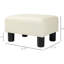 Petit tabouret beige avec repose-pieds en lin, petit pour salon