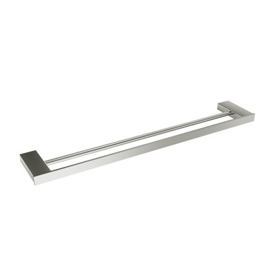 Cinder Wall-Mounted 24" Double Towel Bar - Brushed Nickel, Premium Brass Construction, Installation Hardware Included