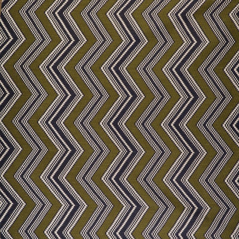 Zig Zag Performance Fabric, Verde/Navy