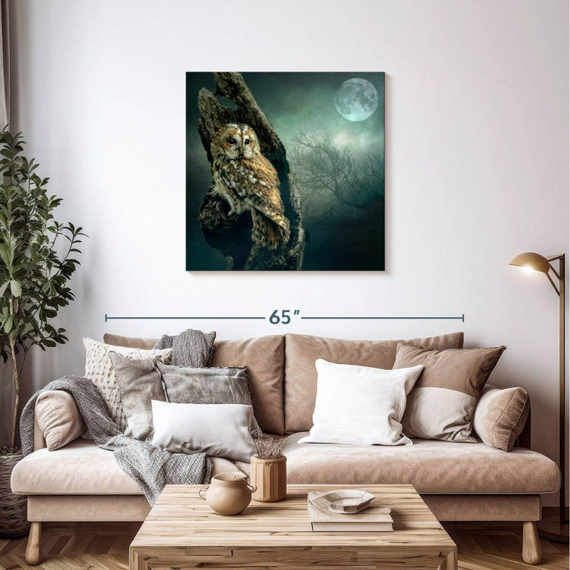 Brampt Owl At Night, 36" H x 36" W