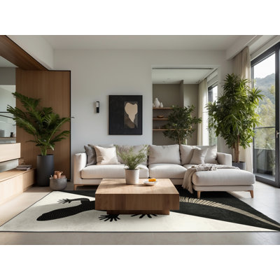 Tapis moelleux moelleux et moderne à motif géométrique rustique et moelleux de couleur brune Ahmad Gila