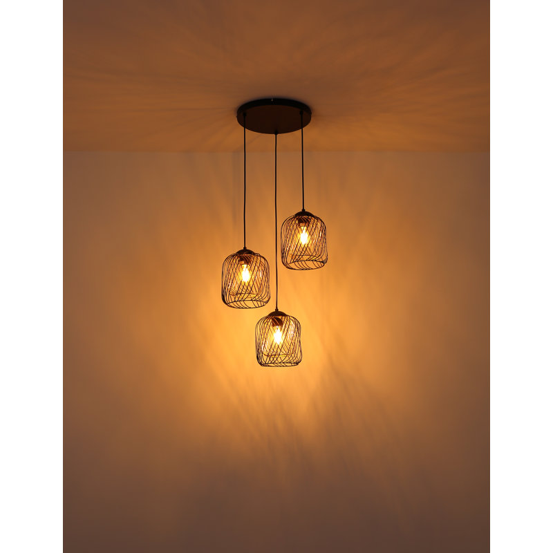 Annaliece 3 - Light Geometric Pendant, Matte Black