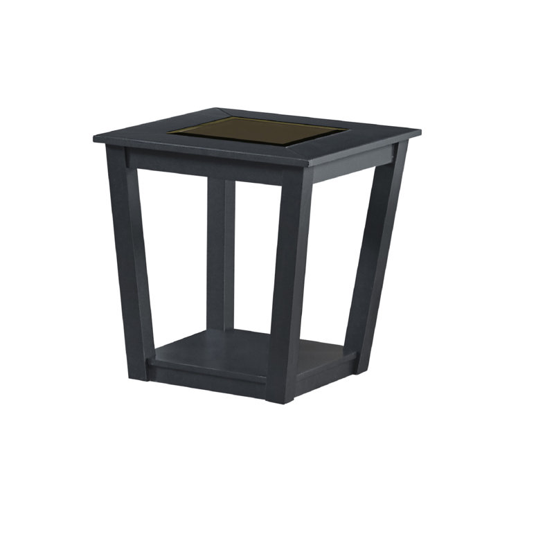 Ensemble de tables basses 3 pièces Table de bout rectangulaire Deux tables de bout assorties Plateau en MDF / verre noir Base en bois Tablette inférieure ouverte Présentoir de rangement supplémentaire