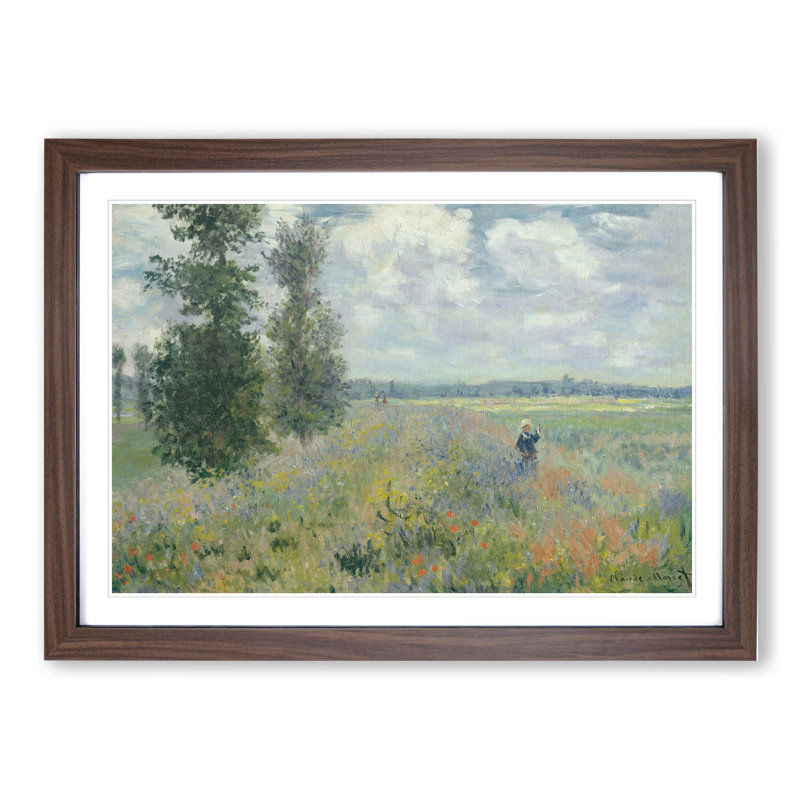 Poppy Fields Near Argenteuil by Claude Monet - Framed Print, 36cm H x 48cm W x 2cm D, Walnut Framed