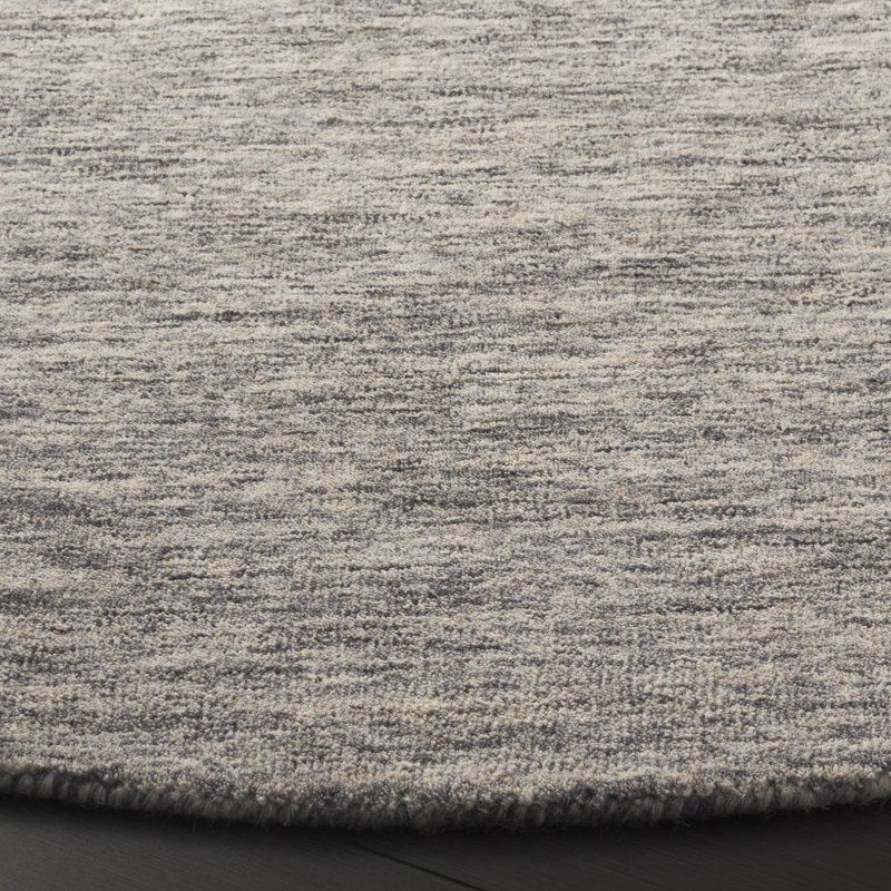 Froelich Handloomed Wool Cotton Rug in Gray, Round 6'