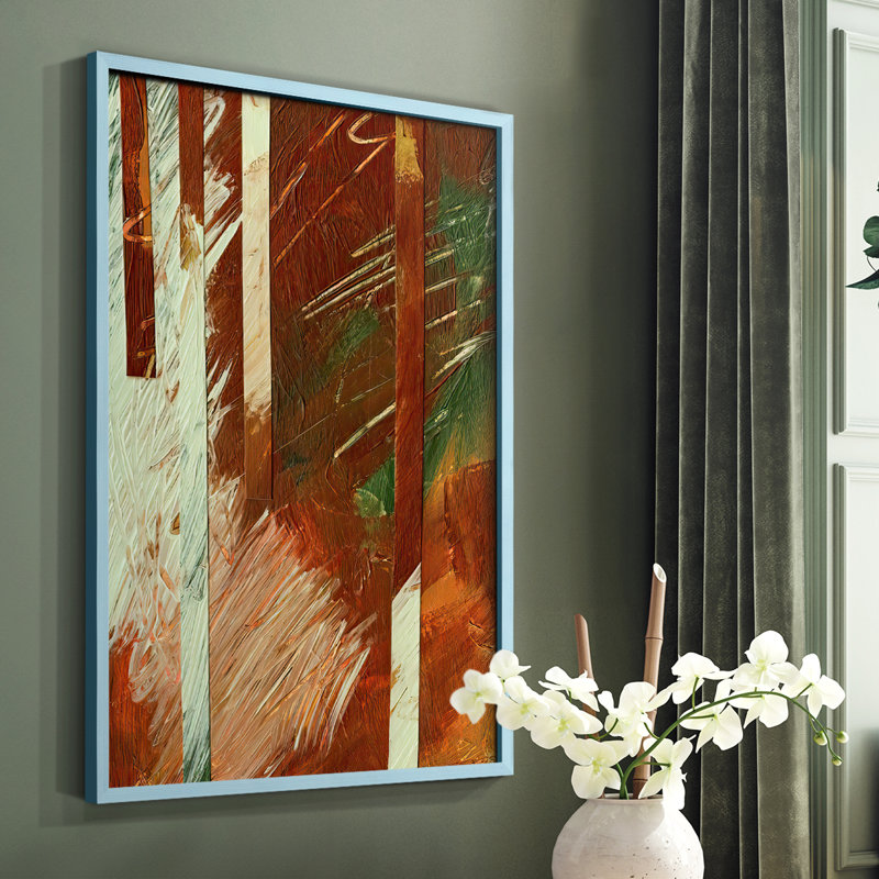 Wheaten II Framed Print - Solid Wood, White, 20" H x 16" W