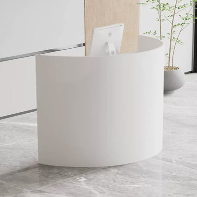 Contemporary Half-Circle Manufactured Wood Reception Desk