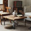Brown Black Solid Wood Iron Square Coffee Table
