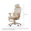 Chaise de bureau ergonomique crème, réglable en hauteur et pivotante