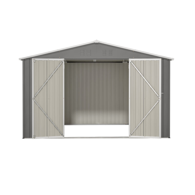 10X8 FT Outdoor Storage Shed, Gray