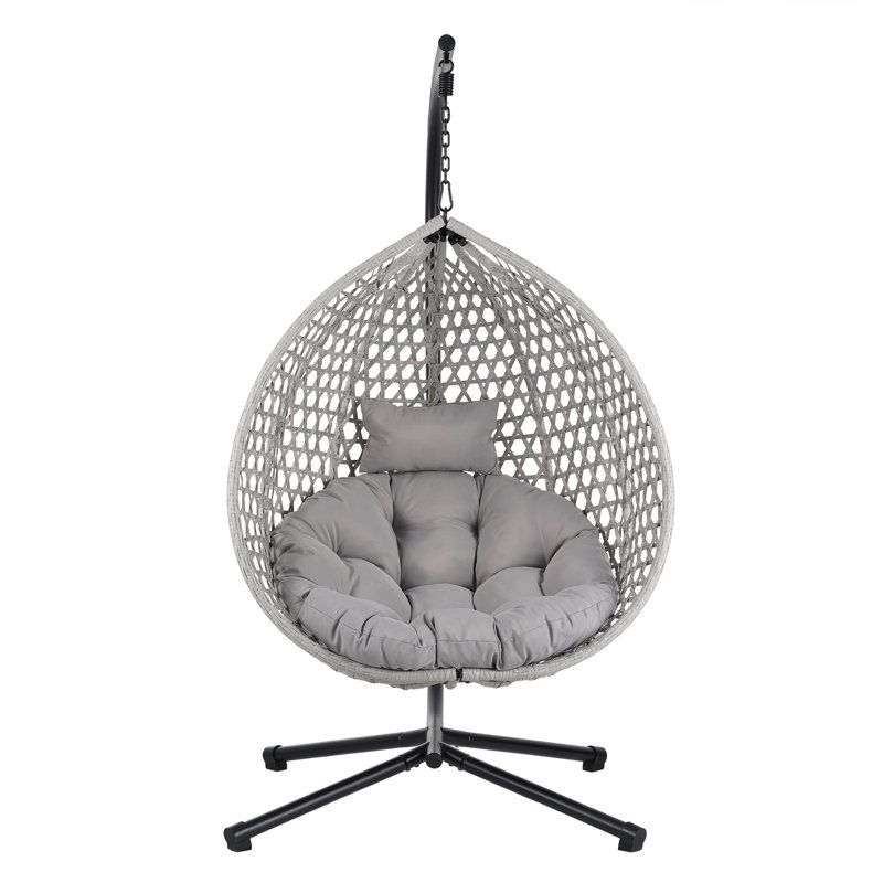 Sturdy Hammock Chair With Stand, Gray, Gray