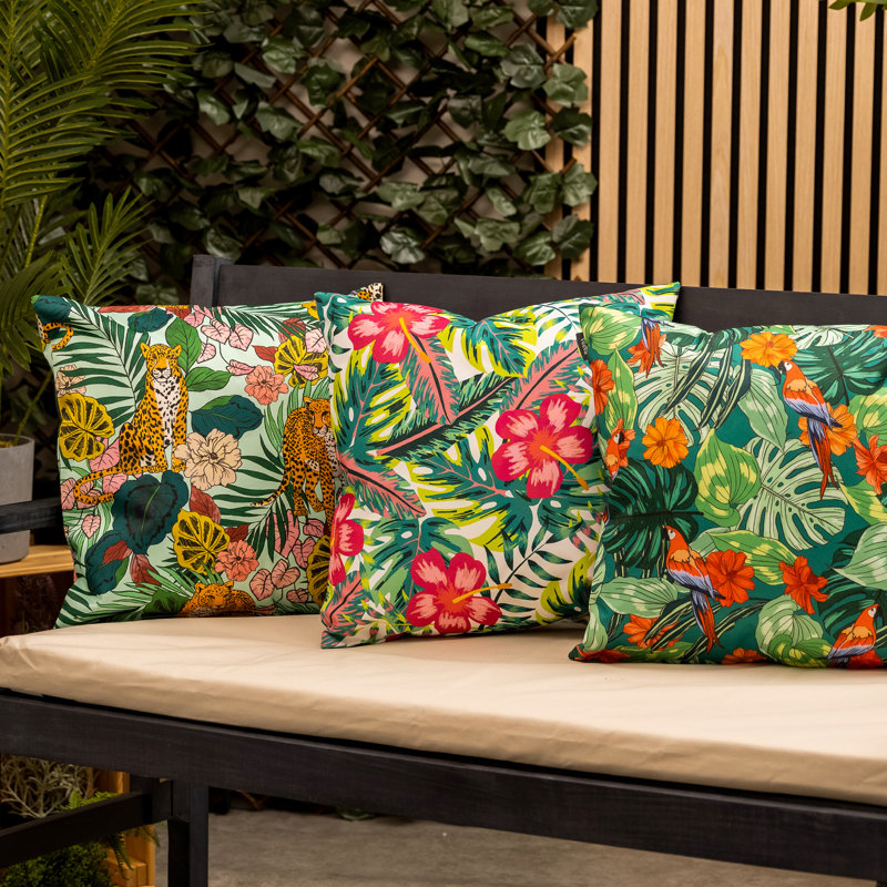 Bean Bag Bazaar Parrot Indoor-Outdoor Cushion, Multicolour
