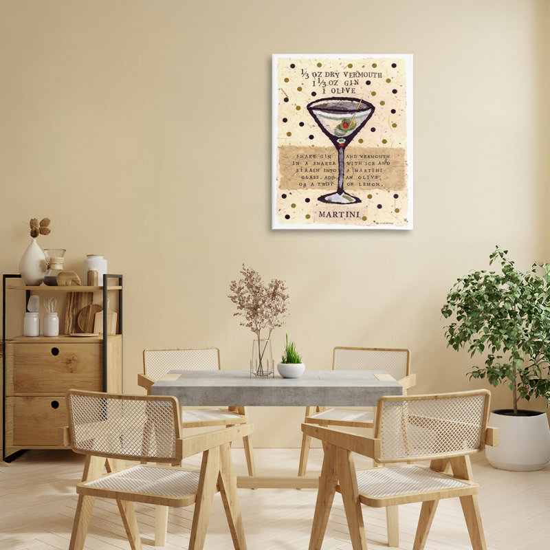 Toile «Dini Martini Recipe», conception par Nancy Overton, H 20 po x l 16 po