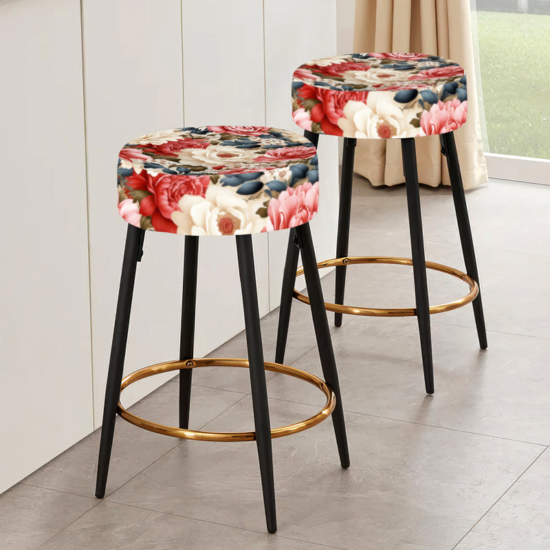 Ensemble de 2 tabourets de bar Beige Vintage