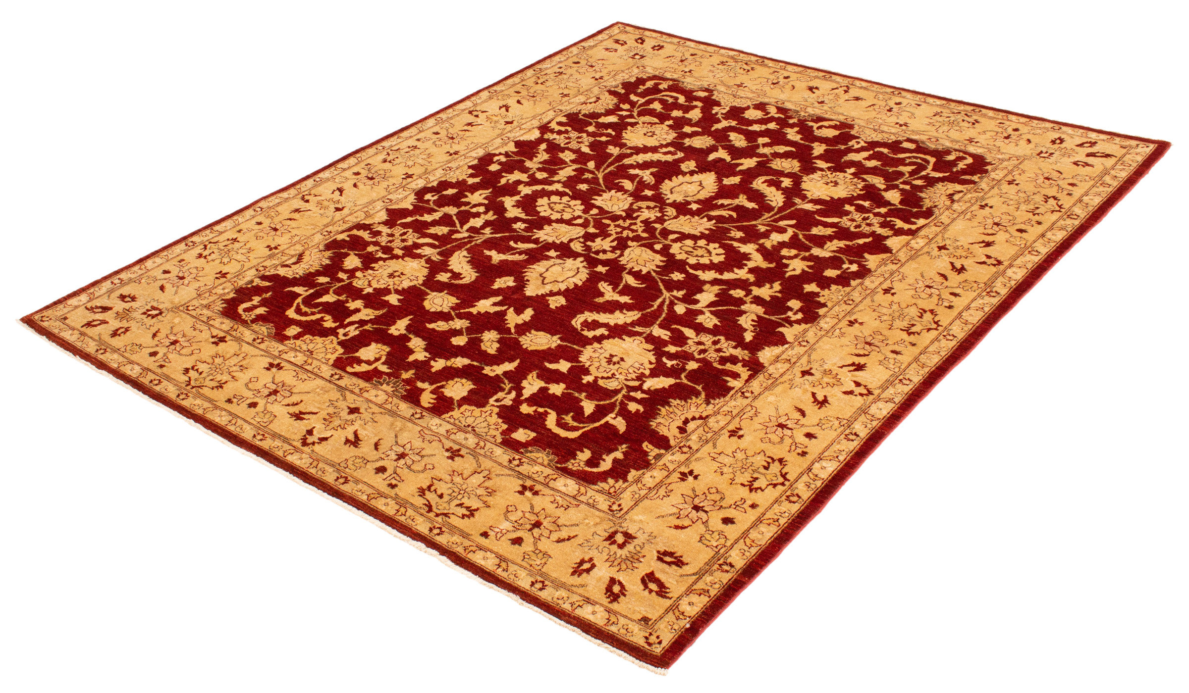 Isabelline Chobi Finest Dark Red Rug 8'2