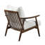 Chaise d'appoint en bois massif de couleur beige, 100% tissu moderne, base beige, assise de 20 po de profondeur