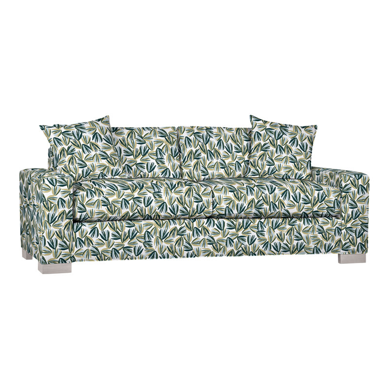 Claremont Sofa, Perigold Palmetto Verdigris, Dove Gray