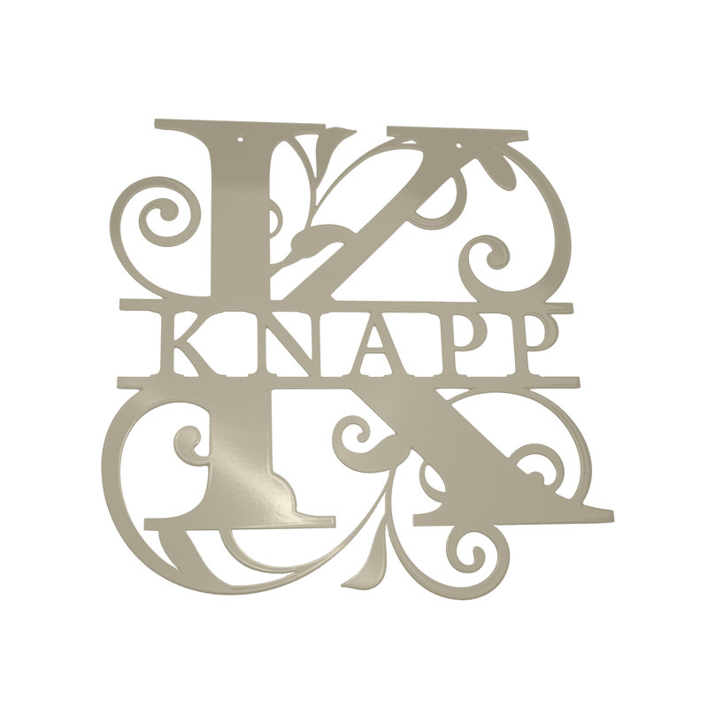 Décoration murale argène, H 8 po x l 8 po x P 0,06 po, Taupe, Lettre K