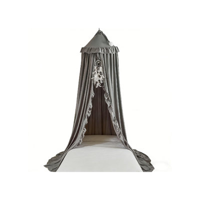 Bed Canopy Round Dome Children Dreaming Mosquito Net Bed Linen Corner Canopy (Grey)
