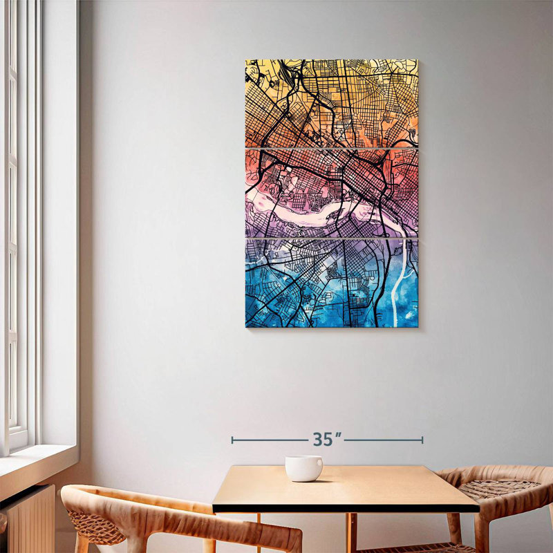 Aliaz Richmond Virginia City Map, 57" H x 36" W