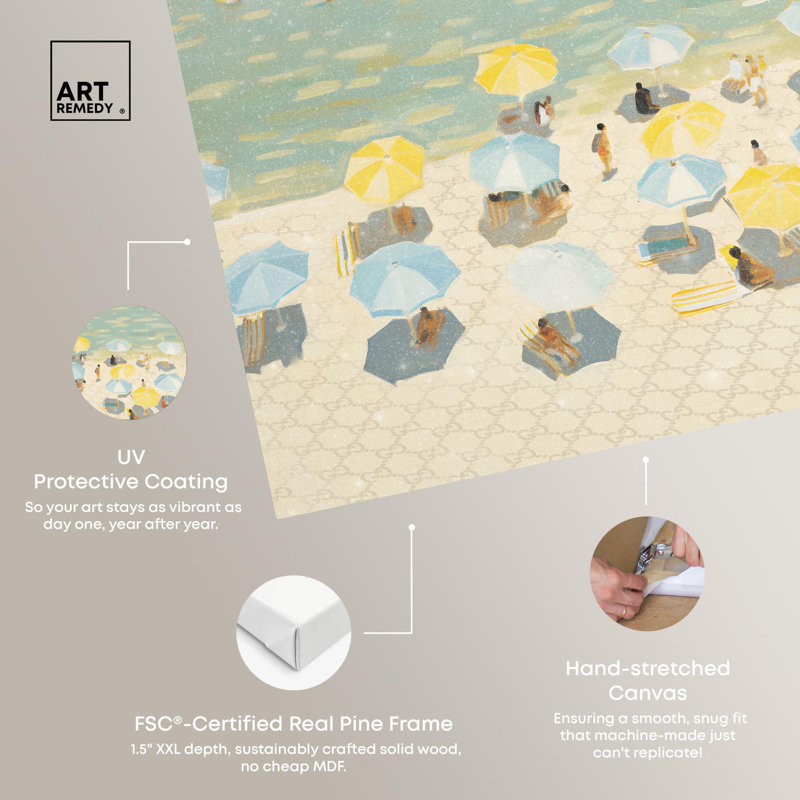 «Relaxed Beach Vacay», art mural Glam Beach par Art Remedy, Toile tendue, H 20 po x l 30 po
