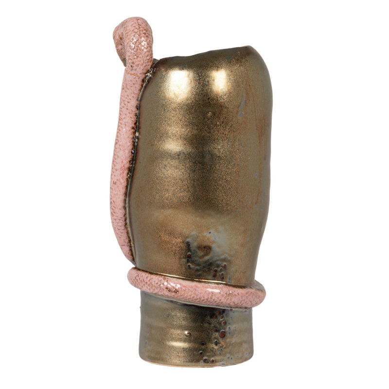 Stoneware Vase with Snake