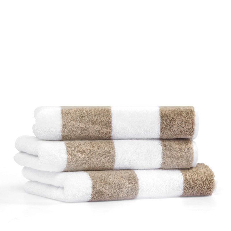 Serviette de bain 100% coton Paola, Blanc / brun