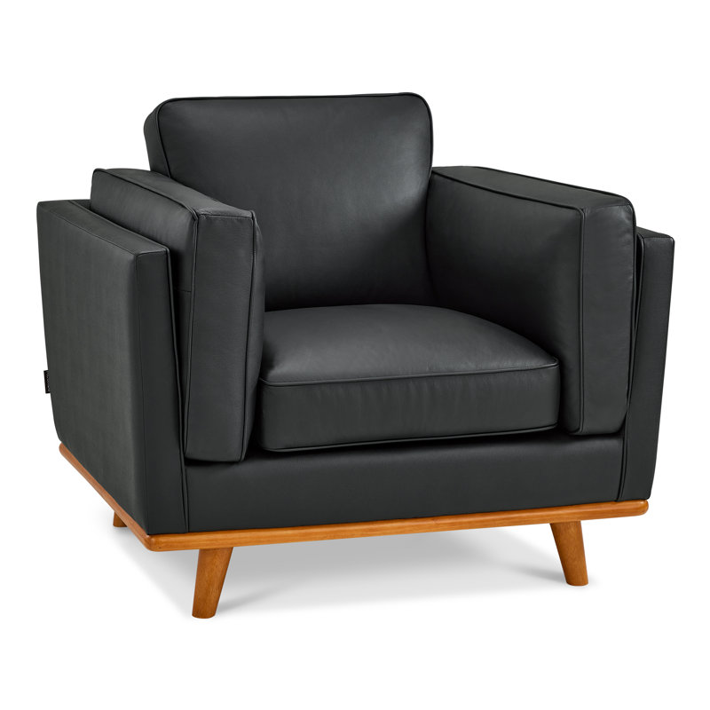 Chaise d'appoint en cuir Verona, chaise de bureau en cuir de 41,9 pouces pour le salon, chaise de bureau en cuir, décoration en bois massif
